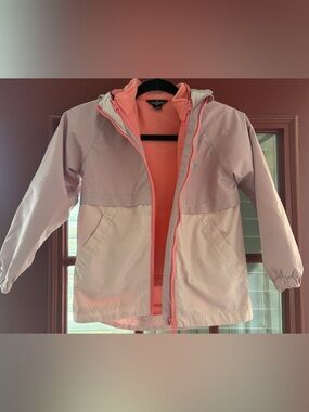 Eddie Bauer Girls' Two-Tone Pink 3-in-1 Detachable Fleece Lined Jacket